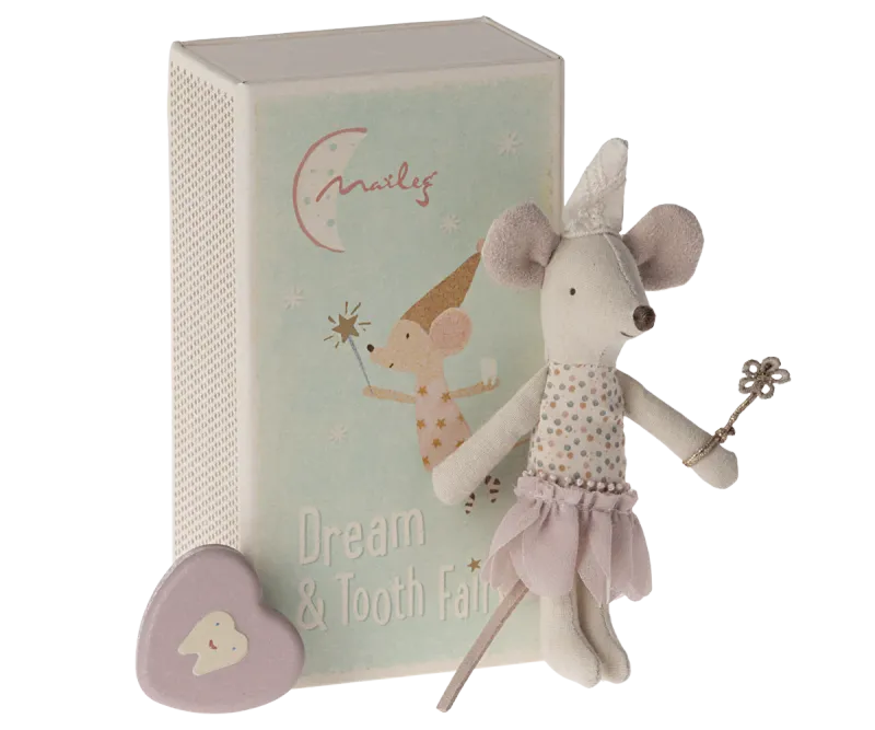 Maileg Tooth fairy mouse, Little sister in matchbox
