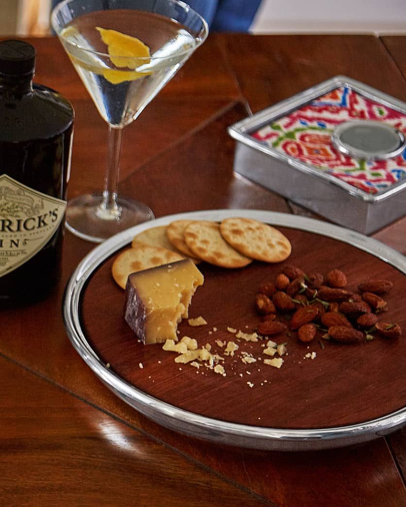 Mariposa Signature Round Cheese Board Dark Wood