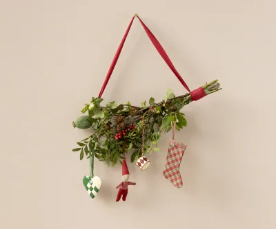 Maileg Stocking ornament, Checker - Red