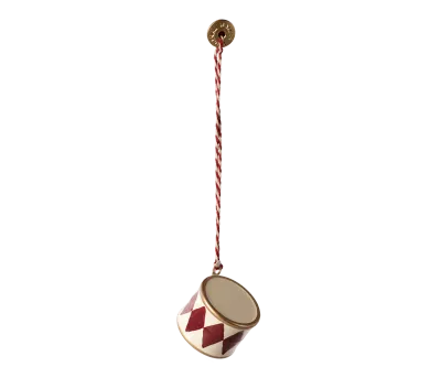 Maileg Metal ornament, Small drum - Classic red