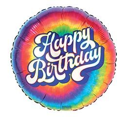 17&quot;HBD Tie-Dye Balloon 