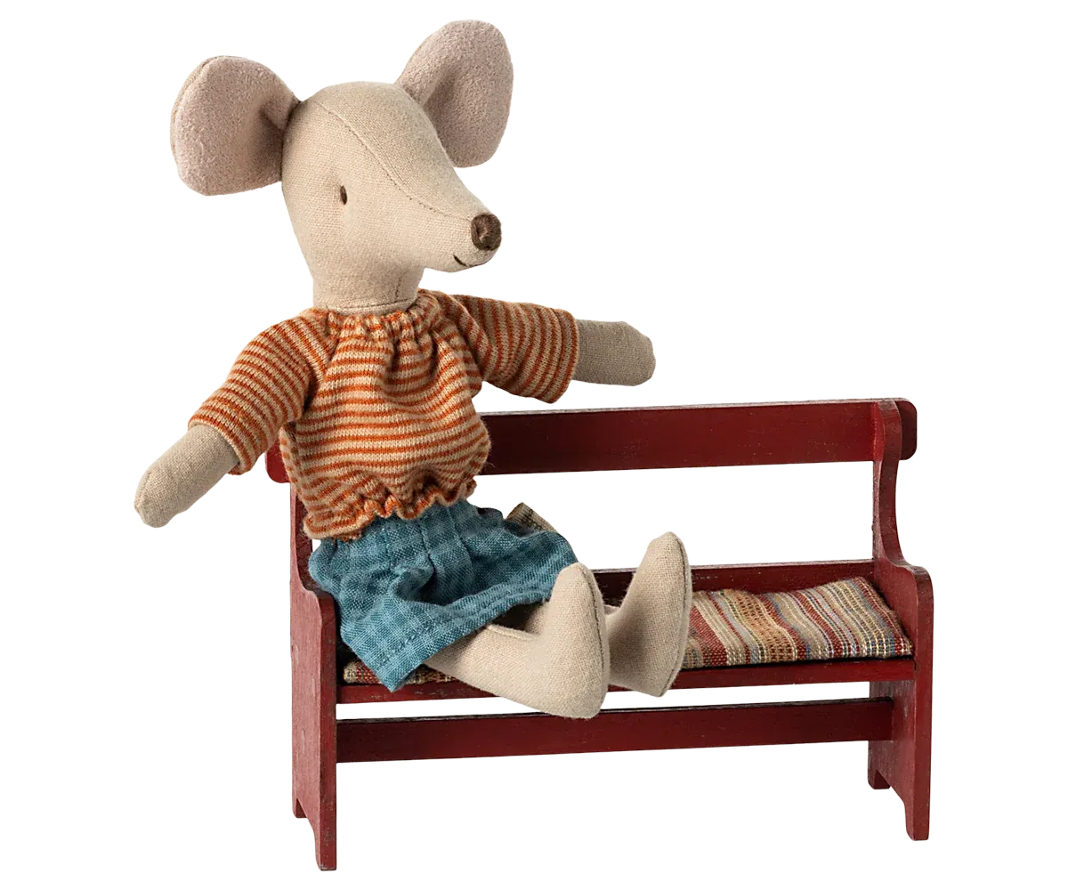 Maileg Bench, Mouse - Red