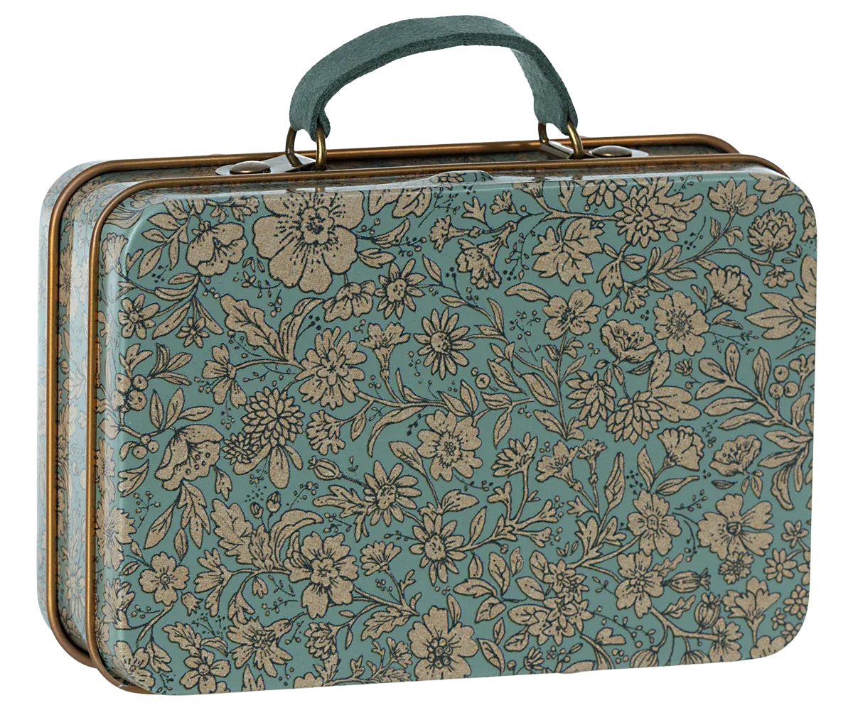 Maileg Small suitcase, Blossom - Blue