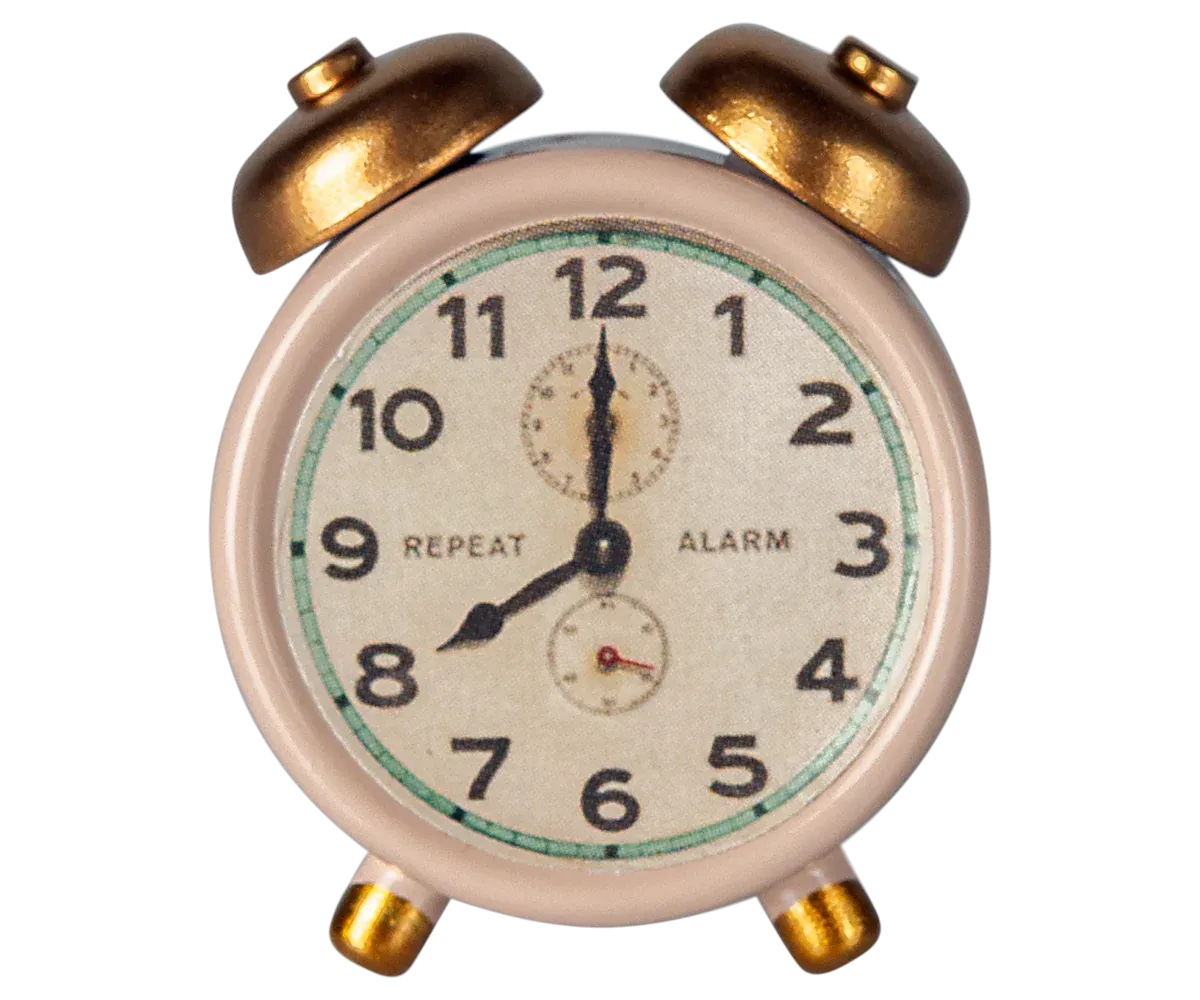 Maileg Alarm clock, Mouse - Powder