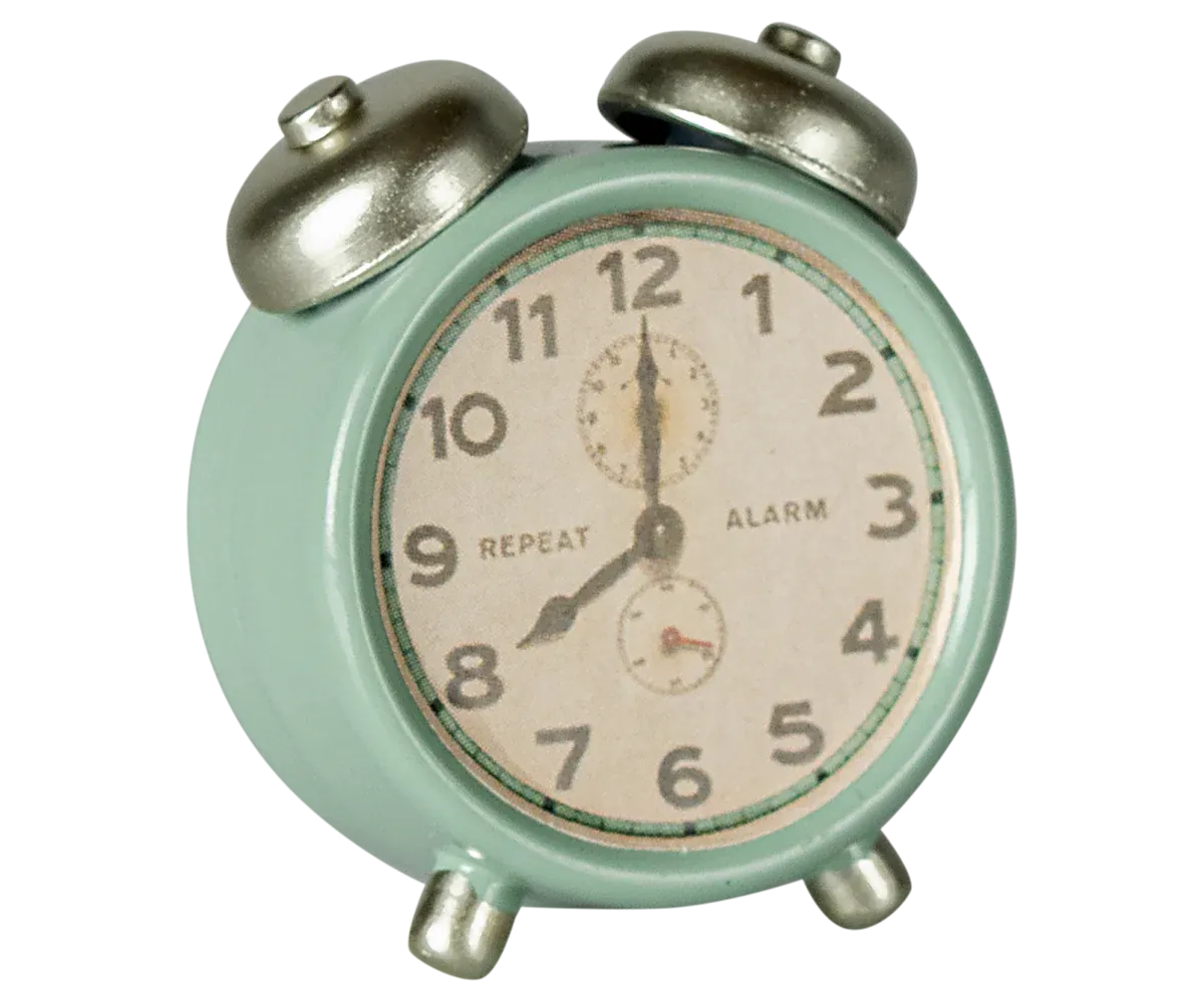 Maileg Alarm clock, Mouse - Mint 