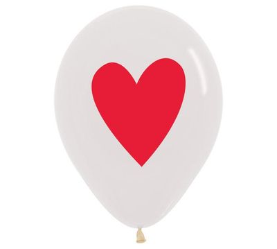 Latex Balloon- Heart of Red Crystal Clear