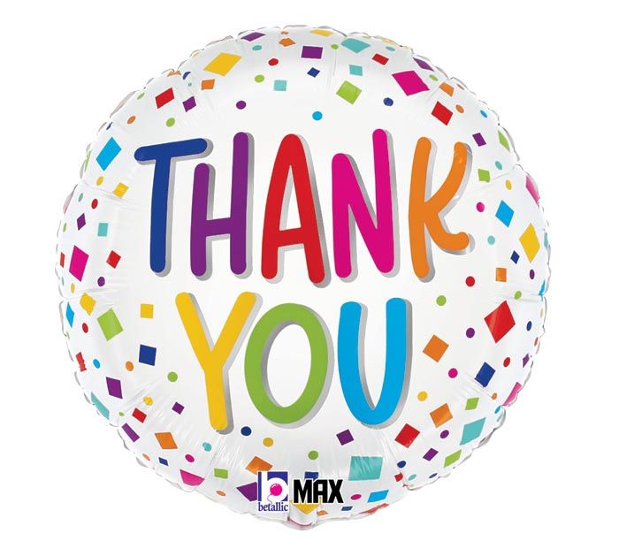 18&quot; Colorful Confetti Thank You Balloon