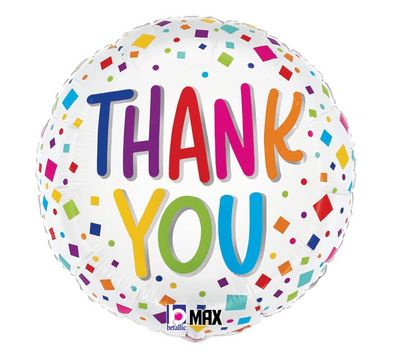 18&quot; Colorful Confetti Thank You Balloon