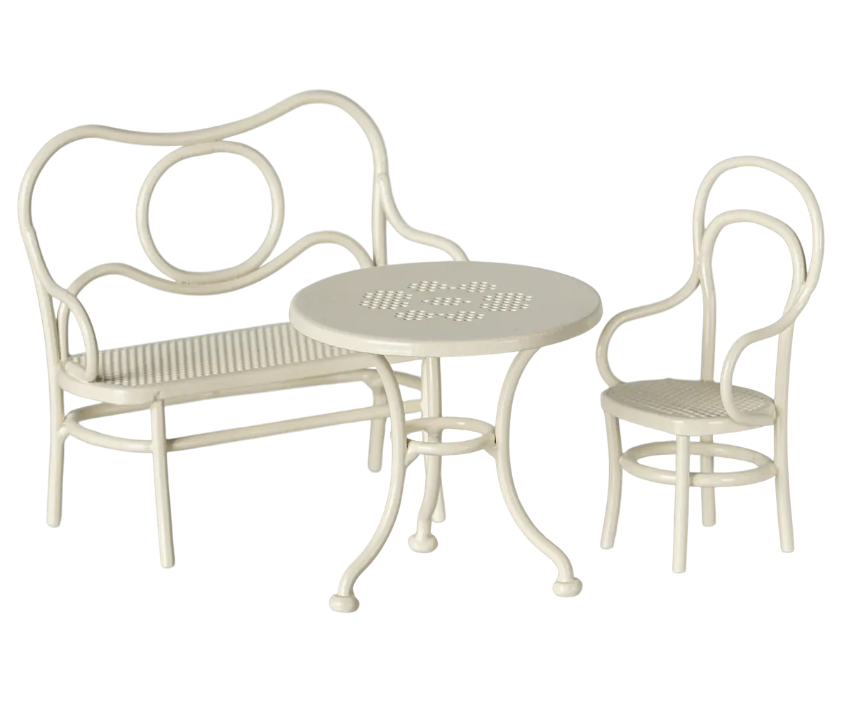 Maileg Café set, Mouse, Small - Off white