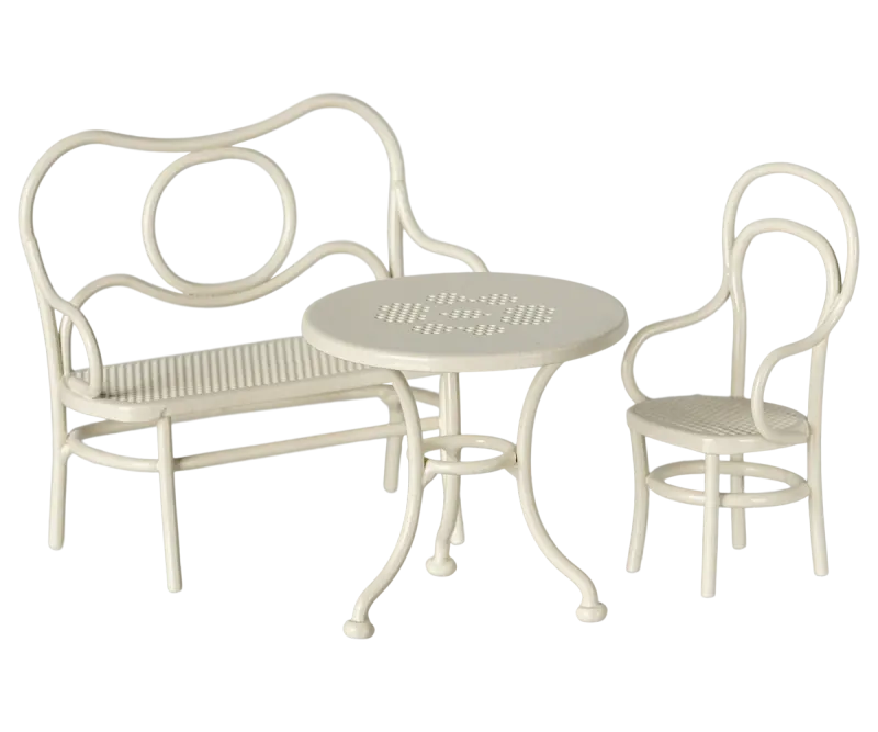 Maileg Café set, Mouse, Small - Off white