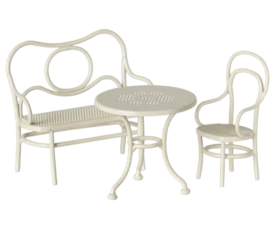 Maileg Café set, Mouse, Small - Off white