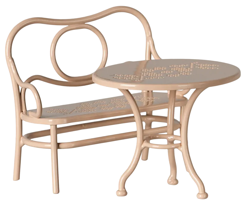 Maileg Café set, Mouse, Big - Pale pink 