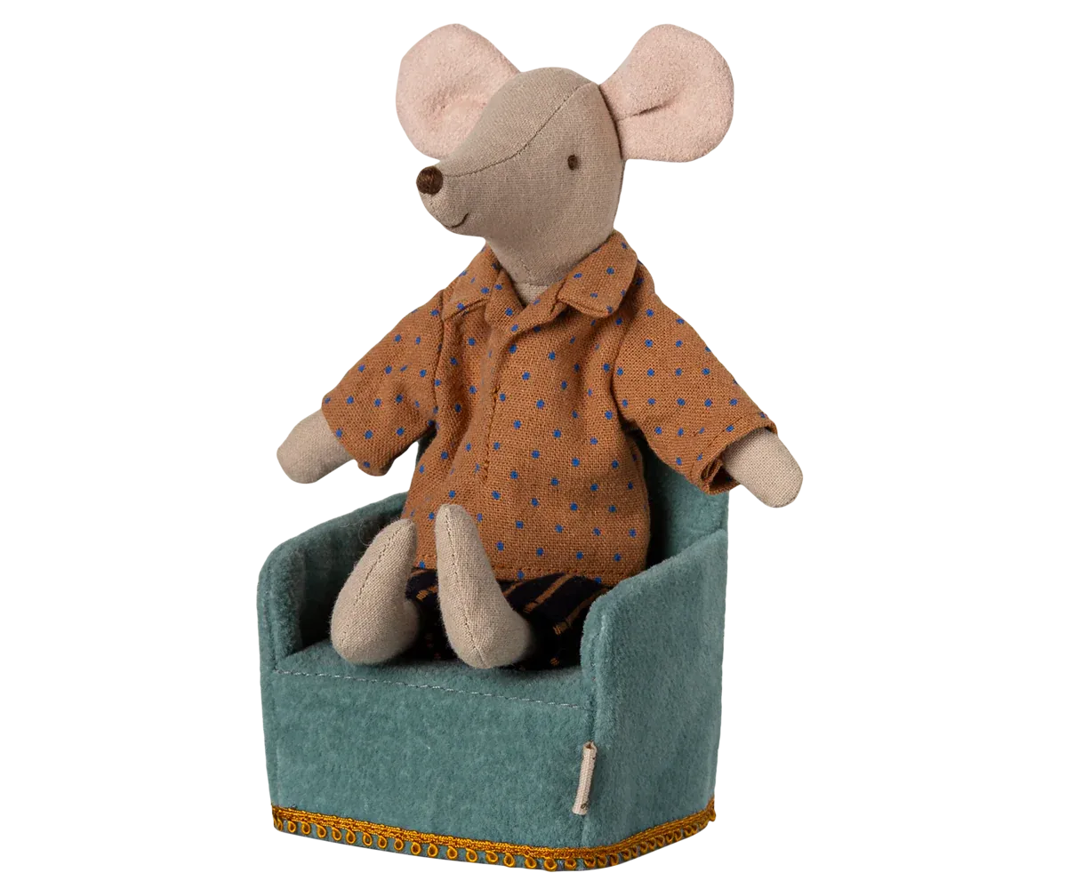 Maileg Folding chair, Mouse - Mint