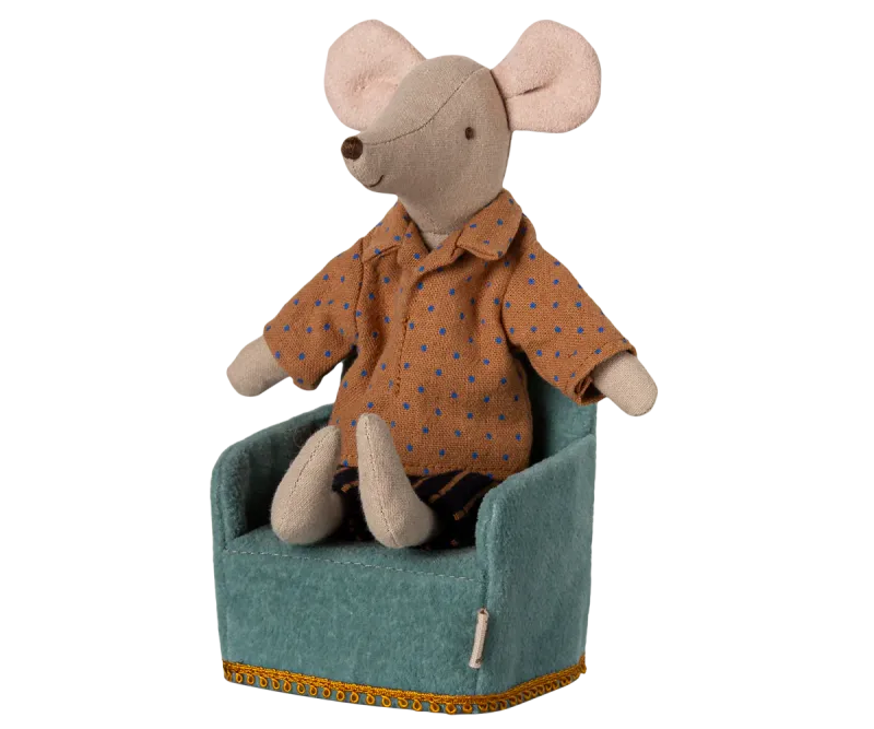 Maileg Folding chair, Mouse - Mint
