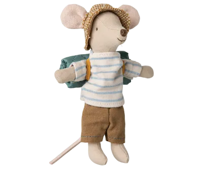 Maileg Hiker mouse, Big brother - Stripes