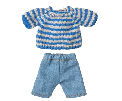 Maileg Knitted sweater and pants, Big brother mouse