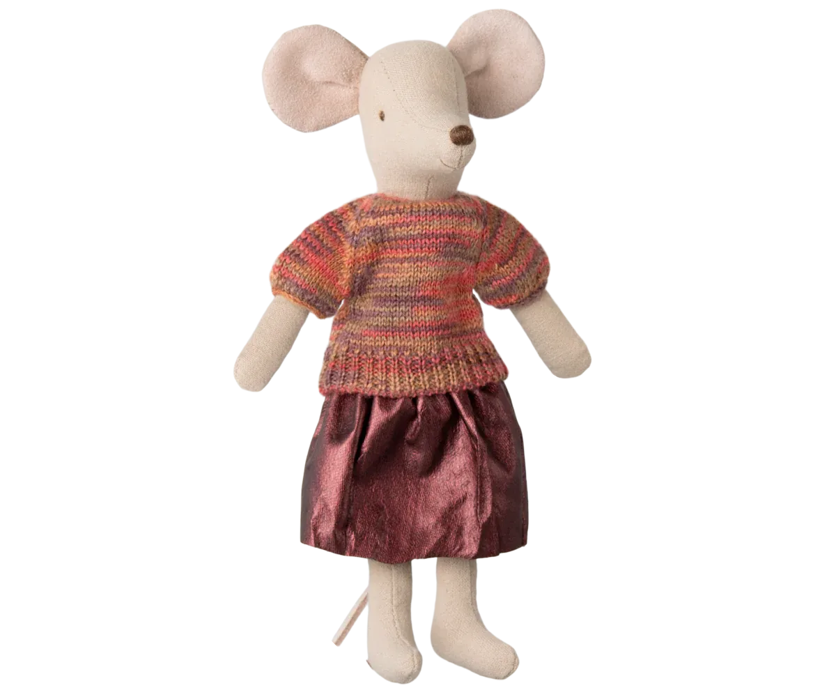 Maileg Skirt and knitted blouse, Mum mouse