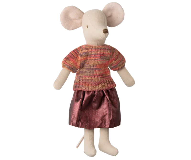 Maileg Skirt and knitted blouse, Mum mouse