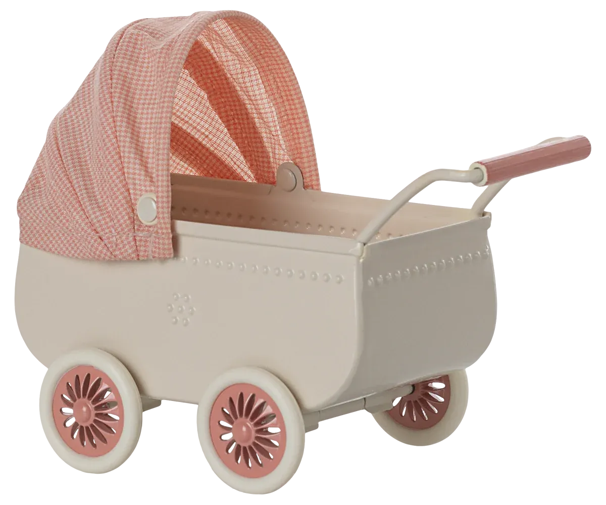 Maileg Pram, Mouse - Coral