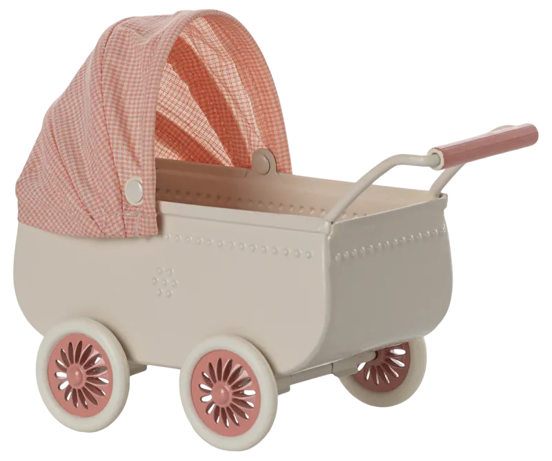 Maileg Pram, Mouse - Coral