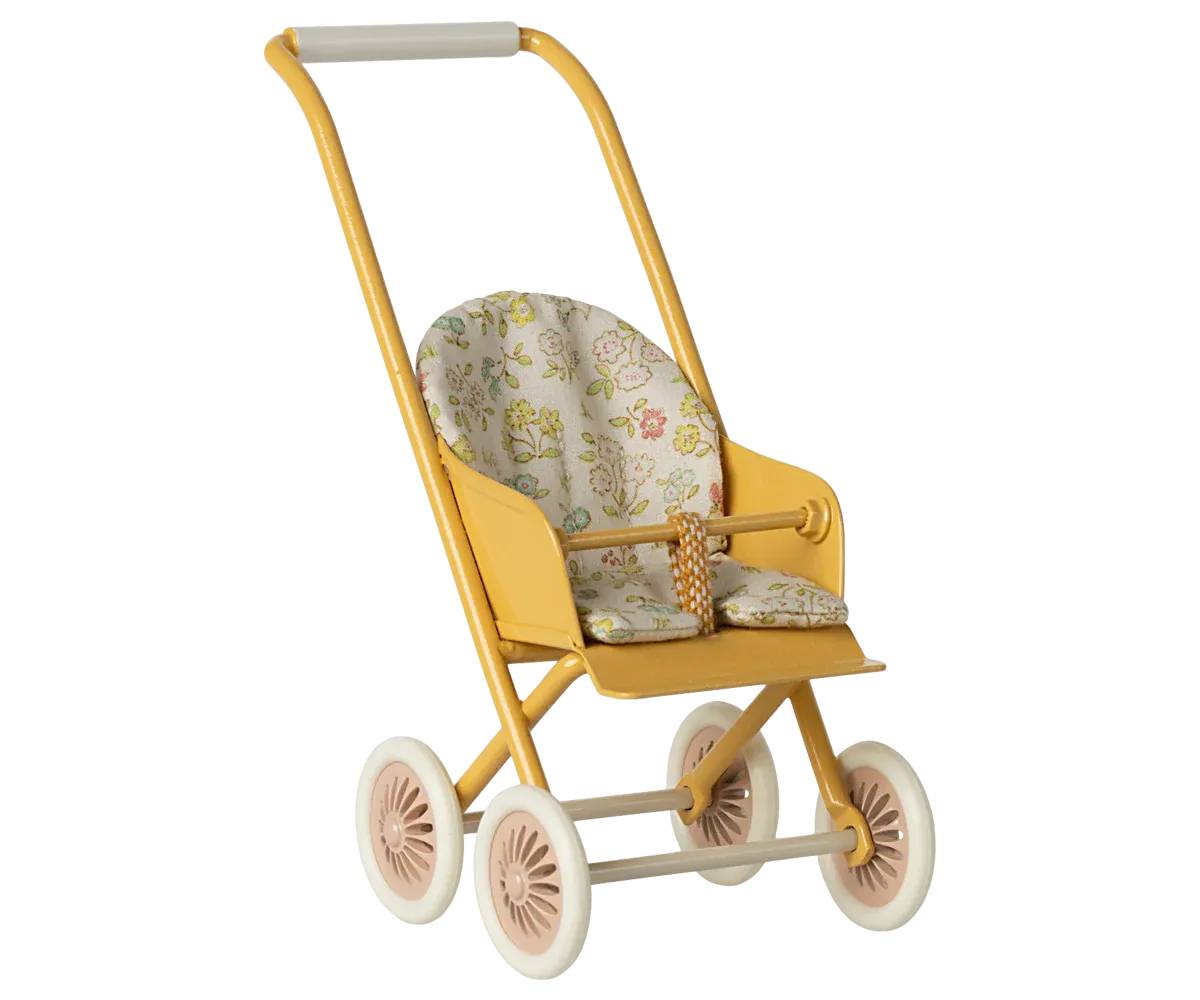 Maileg Stroller, Micro - Yellow