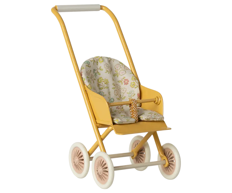 Maileg Stroller, Micro - Yellow
