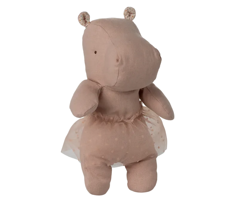 Maileg Safari friends, Hippo w. skirt, Small - Soft  Rose