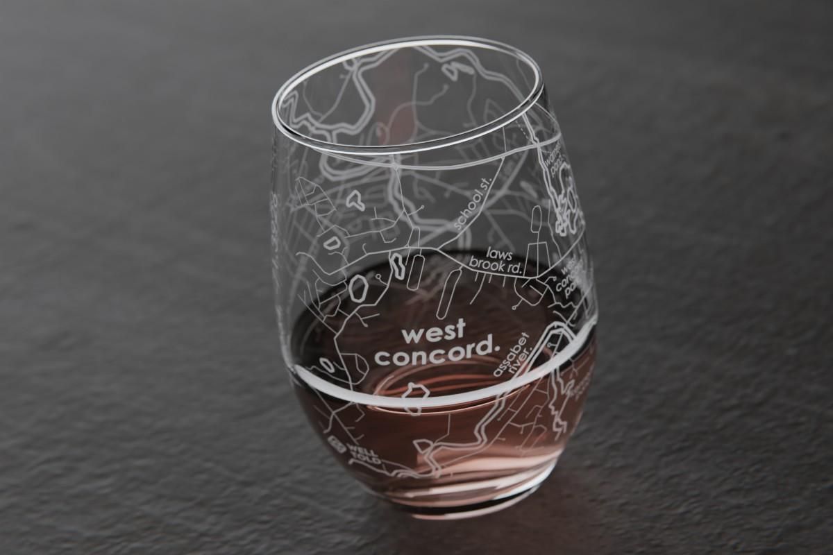 Hometown Map Glass