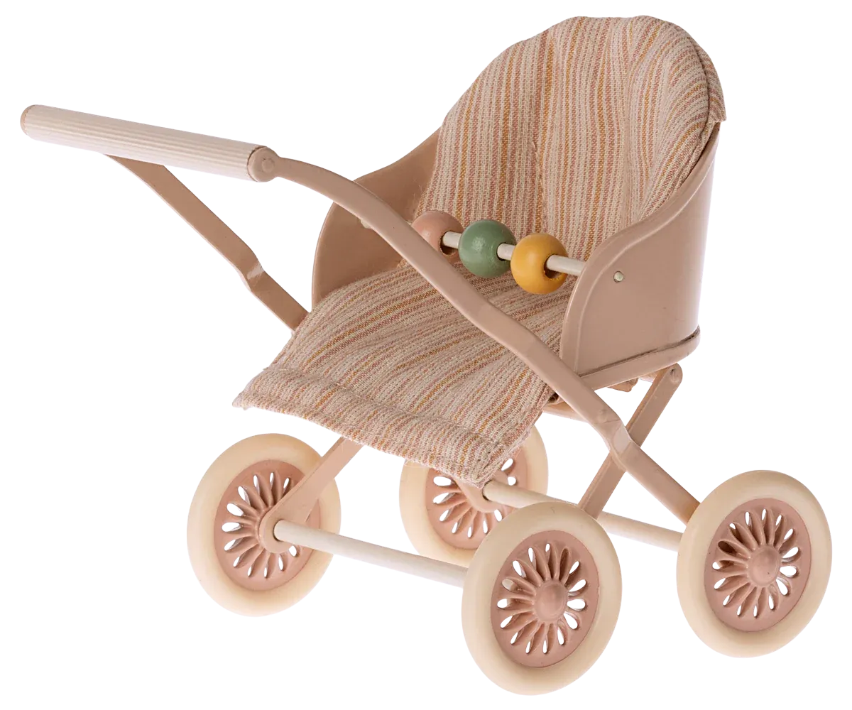 Maileg Stroller, Baby mouse - Rose