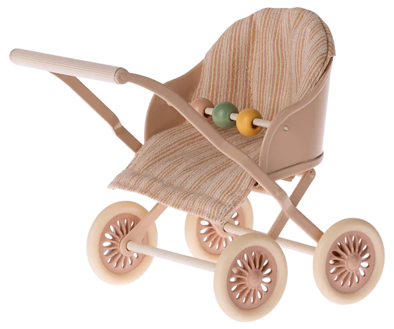 Maileg Stroller, Baby mouse - Rose