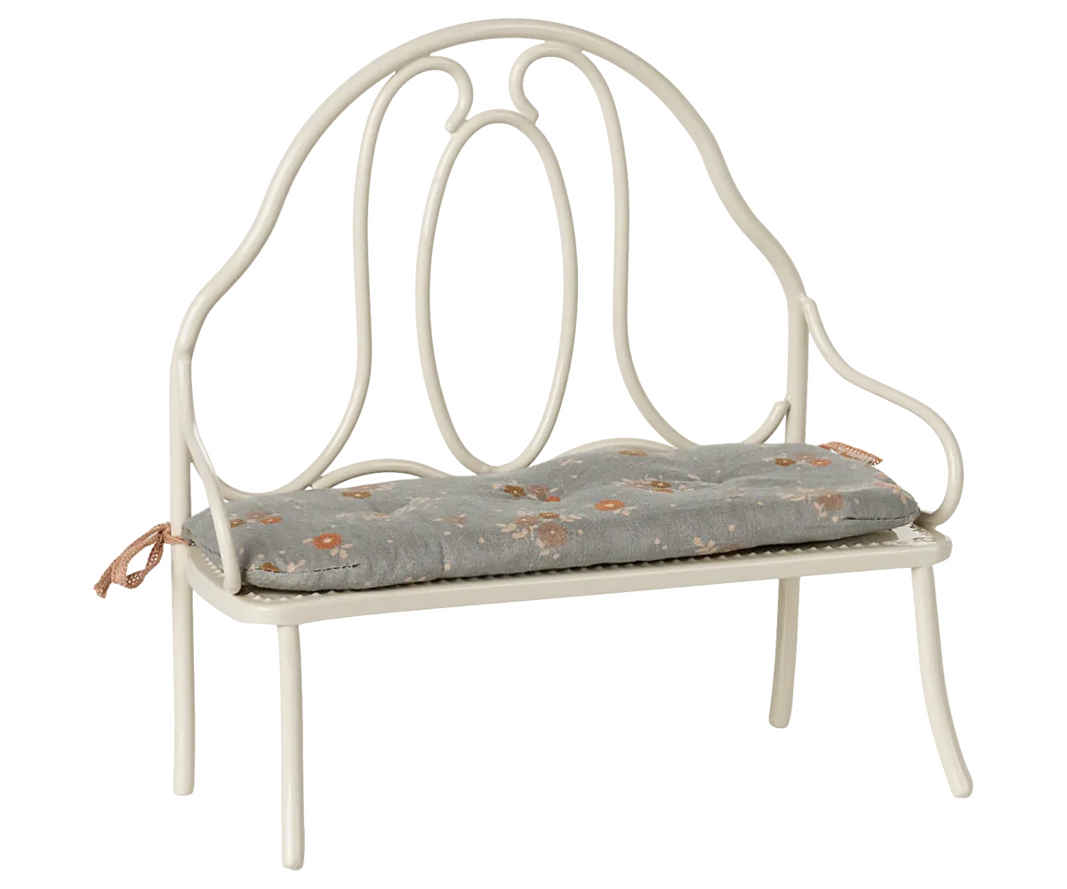 Maileg Vintage bench, Miniature - Off white