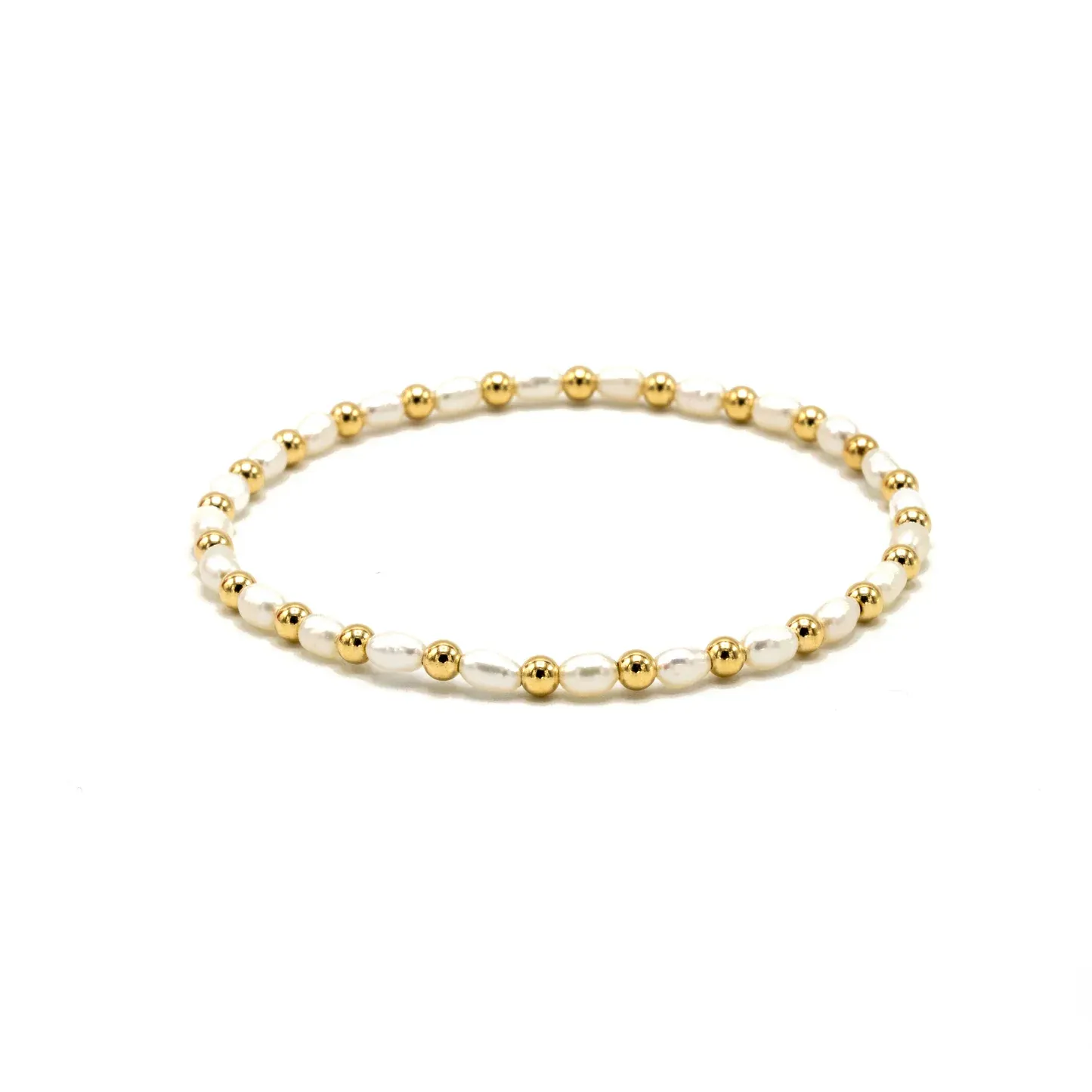 3mm Montauk 14k Gold/Pearl Waterproof Bracelet