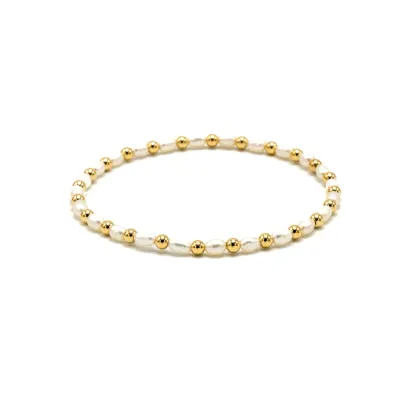 3mm Montauk 14k Gold/Pearl Waterproof Bracelet