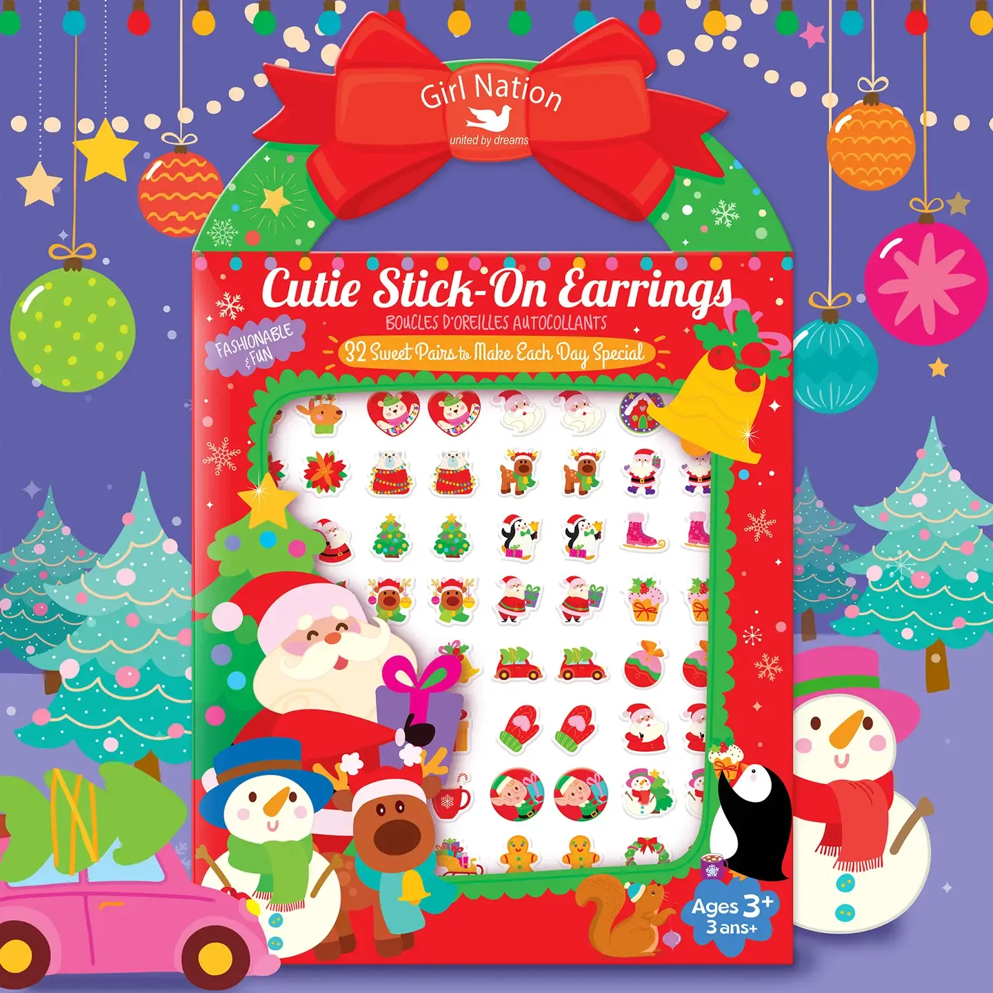 GN Cutie Stick-On Earrings Holly Jolly Christmas