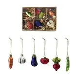 S/6  Veggies GlassOrnaments