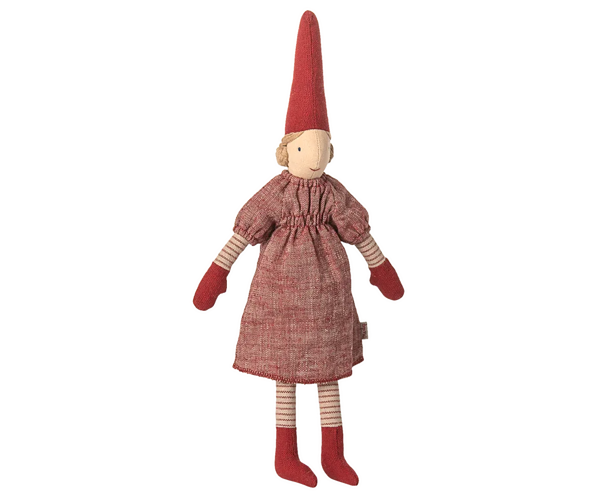 Maileg Pixy, Size 2 - Girl - Red dress