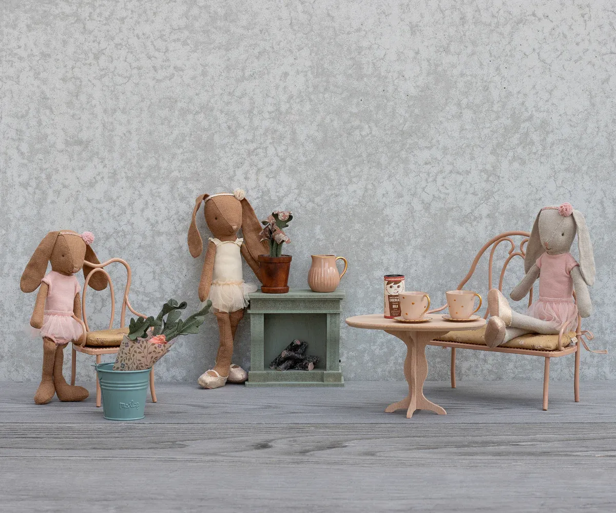 Maileg Vintage bench, Mini - Dark powder