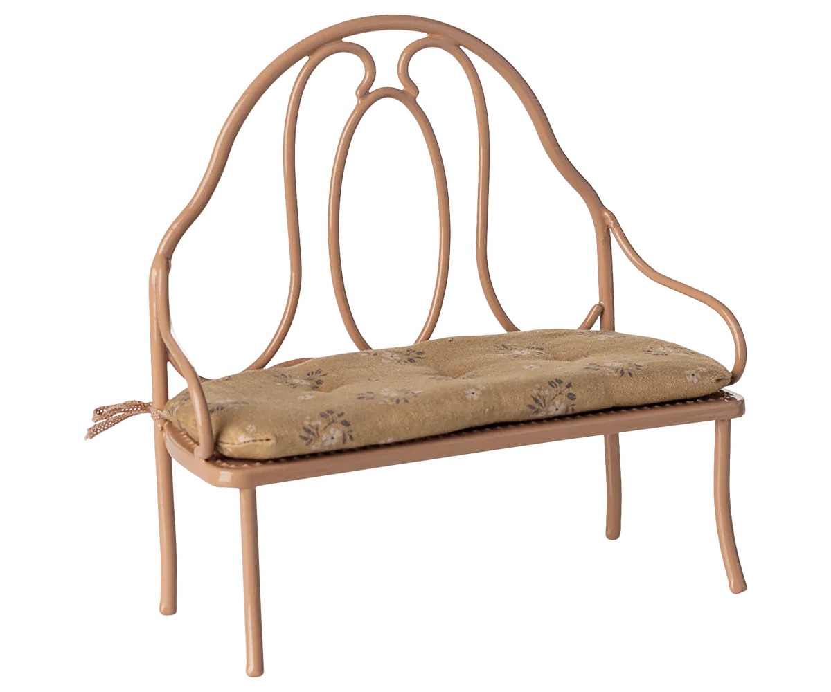 Maileg Vintage bench, Mini - Dark powder