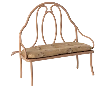 Maileg Vintage bench, Mini - Dark powder