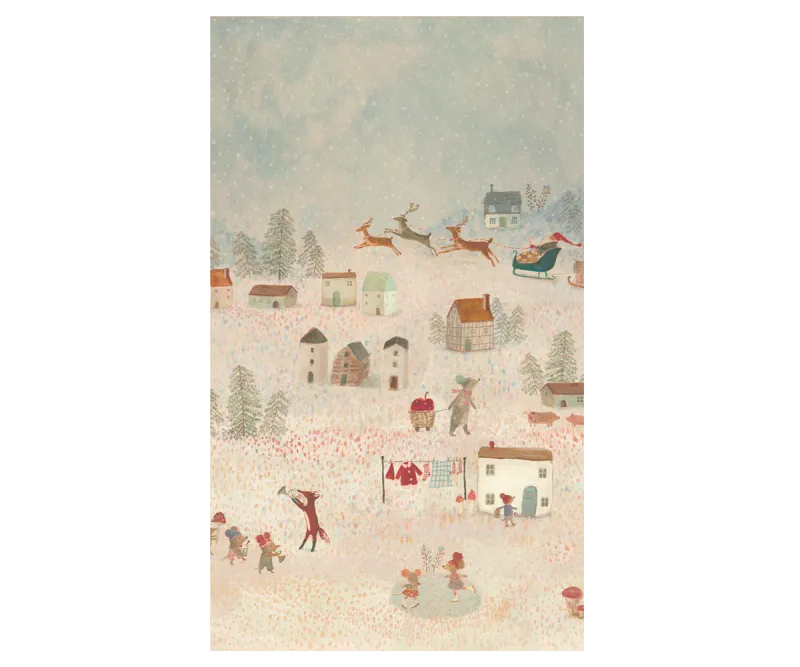 Maileg Gift wrap, 10 m - Santa is coming