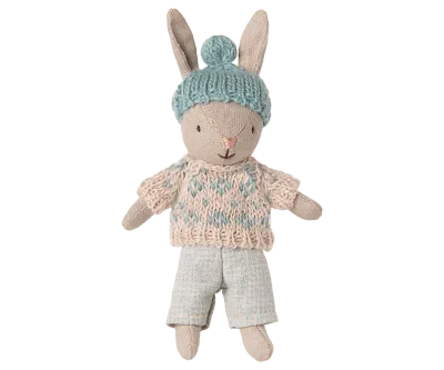 Maileg Winter rabbit, Micro - Sand - Mint