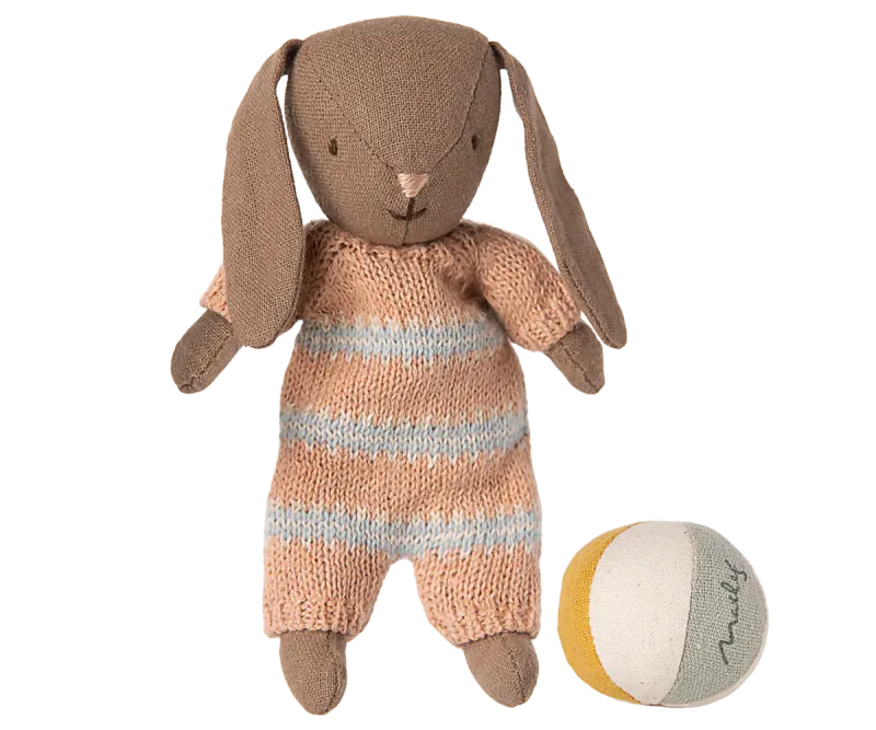 Maileg Bunny set, Micro - Brown - Dusty rose