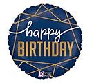 18" Navy HBD Balloon
