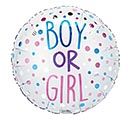 17" Boy or Girl Pink and Blue Dots Balloon