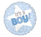 18" It's a Boy Blue Star Balloon