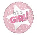 18" It's a Girl Pink Star Balloon