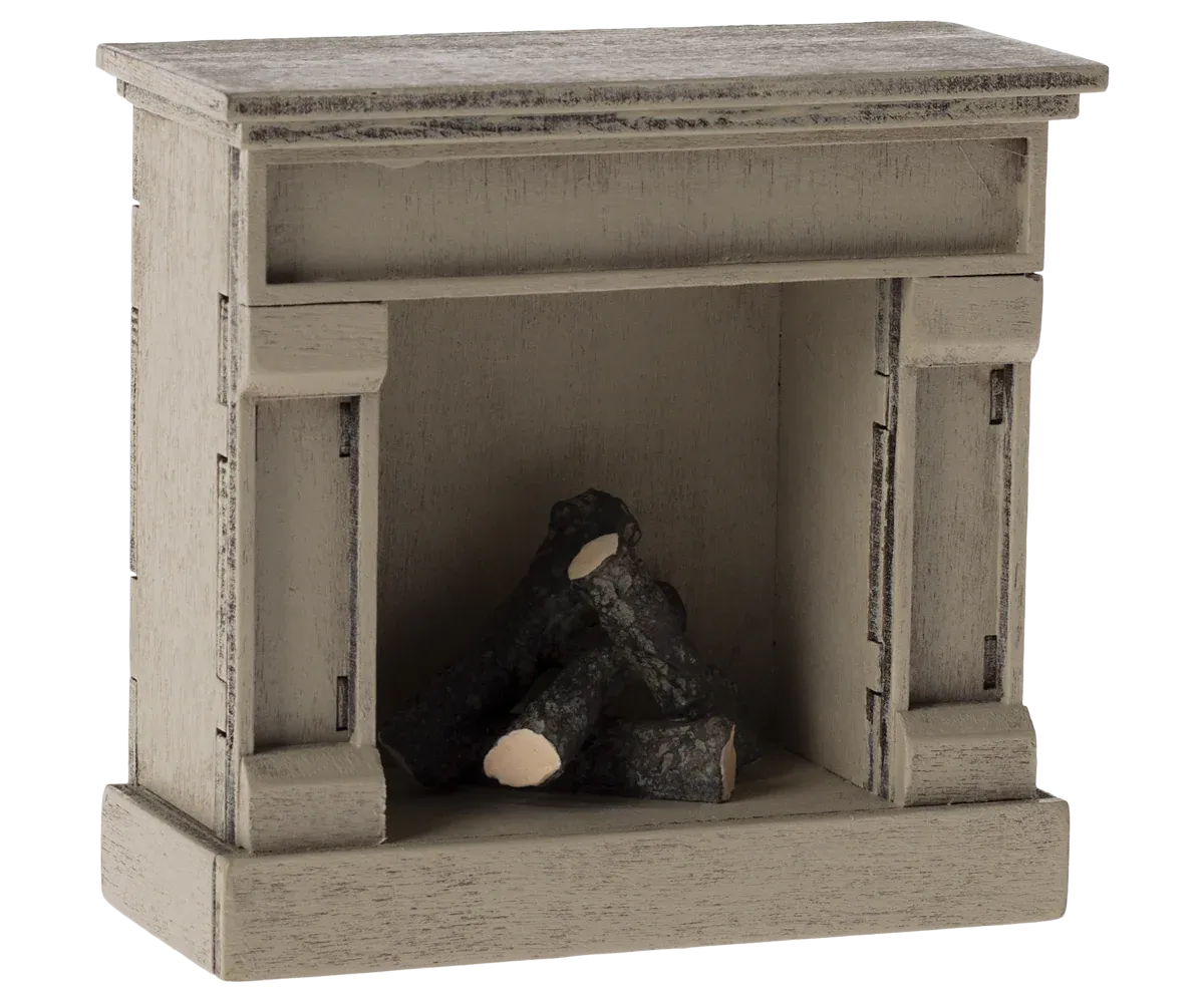 Maileg Fireplace, Mouse - Off white 
