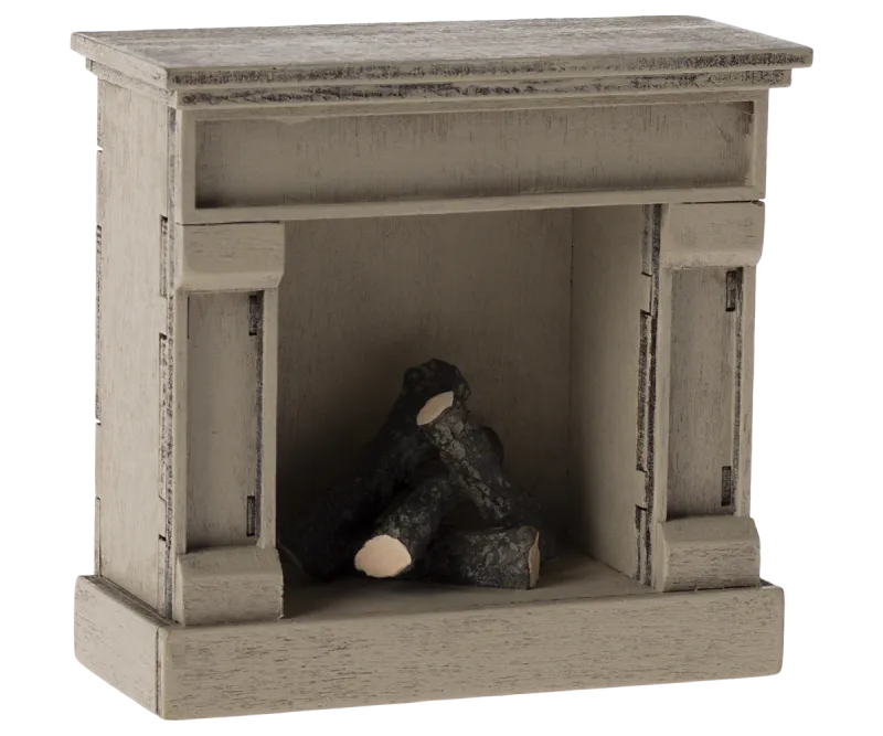 Maileg Fireplace, Mouse - Off white 