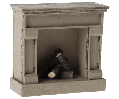 Maileg Fireplace, Mouse - Off white 