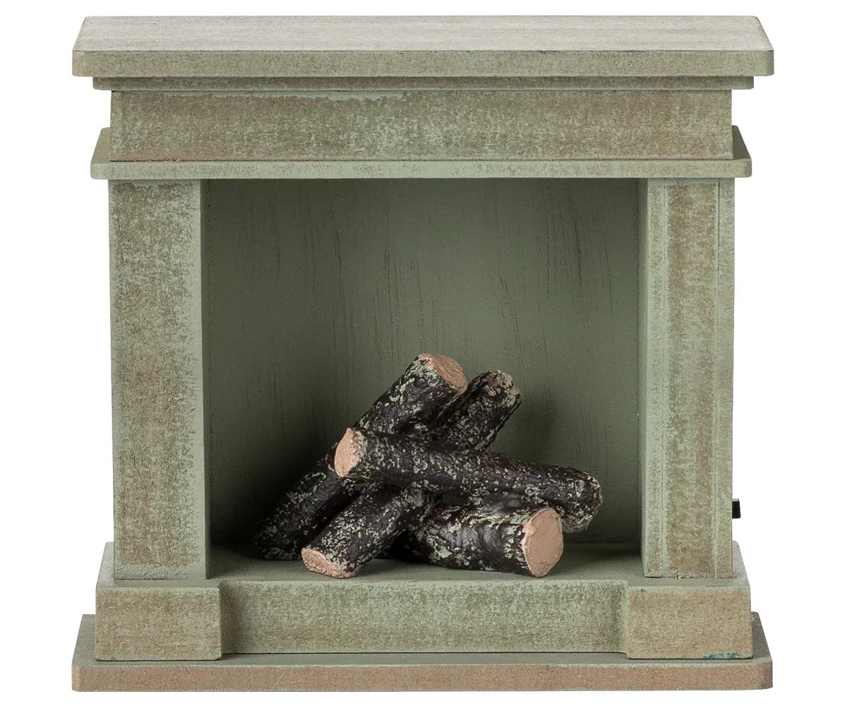 Maileg Fireplace, Miniature - Dusty green